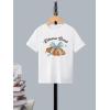 imageGirls Graphic Print Tee Shirt Round Neck Short Sleeve T Shirts Summer Cute Trendy TopsWhite With Graphic