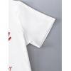 imageGirls Graphic Print Tee Shirt Round Neck Short Sleeve T Shirts Summer Cute Trendy TopsWhite With Red