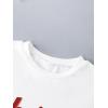imageGirls Graphic Print Tee Shirt Round Neck Short Sleeve T Shirts Summer Cute Trendy TopsWhite With Red