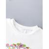 imageGirls Graphic Print Tee Shirt Round Neck Short Sleeve T Shirts Summer Cute Trendy TopsWhite Yellow