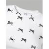 imageGirls Graphic Tee Crew Neck Letter Bow Print Crop Tops Casual Cute Short Sleeve T ShirtBow Grey