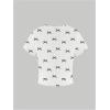 imageGirls Graphic Tee Crew Neck Letter Bow Print Crop Tops Casual Cute Short Sleeve T ShirtBow Grey