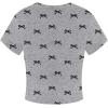 imageGirls Graphic Tee Crew Neck Letter Bow Print Crop Tops Casual Cute Short Sleeve T ShirtBowknot Grey