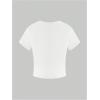imageGirls Graphic Tee Crew Neck Letter Bow Print Crop Tops Casual Cute Short Sleeve T ShirtStrawberry White