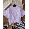 imageGirls Graphic Tee Shirt Short Sleeve Round Neck Preppy Casual Trendy Cute Summer TopsBow Purple