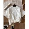 imageGirls Graphic Tee Shirt Short Sleeve Round Neck Preppy Casual Trendy Cute Summer TopsBow White
