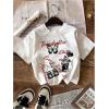 imageGirls Graphic Tee Shirt Short Sleeve Round Neck Preppy Casual Trendy Cute Summer TopsButterfly White