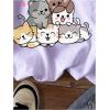 imageGirls Graphic Tee Shirt Short Sleeve Round Neck Preppy Casual Trendy Cute Summer TopsCartoon Purple