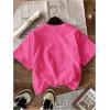 imageGirls Graphic Tee Shirt Short Sleeve Round Neck Preppy Casual Trendy Cute Summer TopsHot Pink Letter