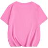 imageGirls Graphic Tee Shirt Short Sleeve Round Neck Preppy Casual Trendy Cute Summer TopsPink Bow