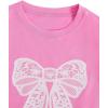 imageGirls Graphic Tee Shirt Short Sleeve Round Neck Preppy Casual Trendy Cute Summer TopsPink Bow