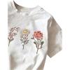 imageGirls Graphic Tee Shirt Short Sleeve Round Neck Preppy Casual Trendy Cute Summer TopsWhite