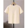 imageGirls Graphic Tees Short Sleeve Bow Print Tee Tops Crew Neck Drop Shoulder Casual Summer T ShirtsBow Apricot