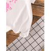imageGirls Graphic Tees Short Sleeve Bow Print Tee Tops Crew Neck Drop Shoulder Casual Summer T ShirtsBow Pink White
