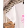 imageGirls Graphic Tees Short Sleeve Bow Print Tee Tops Crew Neck Drop Shoulder Casual Summer T ShirtsBow Pink White