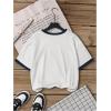imageGirls Graphic Tees Short Sleeve Bow Print Tee Tops Crew Neck Drop Shoulder Casual Summer T ShirtsHeart White
