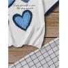 imageGirls Graphic Tees Short Sleeve Bow Print Tee Tops Crew Neck Drop Shoulder Casual Summer T ShirtsHeart White