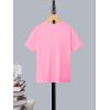 imageGirls Graphic Tees Short Sleeve Bow Print Tee Tops Crew Neck Drop Shoulder Casual Summer T ShirtsTropical Pink