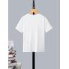 imageGirls Graphic Tees Short Sleeve Bow Print Tee Tops Crew Neck Drop Shoulder Casual Summer T ShirtsTropical White