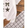 imageGirls Graphic Tees Short Sleeve Bow Print Tee Tops Crew Neck Drop Shoulder Casual Summer T ShirtsWhite Camo