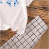 imageGirls Graphic Tees Short Sleeve Bow Print Tee Tops Crew Neck Drop Shoulder Casual Summer T ShirtsWhite Floral Bow