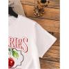 imageGirls Graphic Tees Short Sleeve Bow Print Tee Tops Crew Neck Drop Shoulder Casual Summer T ShirtsWhite Red