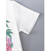 imageGirls Graphic Tees Short Sleeve Bow Print Tee Tops Crew Neck Drop Shoulder Casual Summer T ShirtsWhite With Graphic