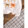 imageGirls Graphic Tees Short Sleeve Bow Print Tee Tops Crew Neck Drop Shoulder Casual Summer T ShirtsWhite With Orange