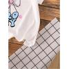 imageGirls Graphic Tees Short Sleeve Bow Print Tee Tops Crew Neck Drop Shoulder Casual Summer T ShirtsWhite and Blue