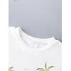 imageGirls Graphic Tees Short Sleeve Bow Print Tee Tops Crew Neck Drop Shoulder Casual Summer T ShirtsWhite and Green
