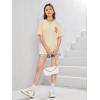 imageGirls Graphic Tees Short Sleeve Crewneck T Shirt Preppy Cute Tops Casual Summer Tee TopsApricot
