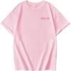 imageGirls Graphic Tees Short Sleeve Crewneck T Shirt Preppy Cute Tops Casual Summer Tee TopsPink Red Letter