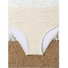 imageGirls High Waisted Bikini Sets 2 Piece Textured Wireless Bathing Suit Spaghetti Strap Boho SwimsuitBeige
