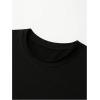 imageGirls Letter Print Short Sleeve T Shirts Casual Crew Neck Summer Graphic Tee TopsBlack