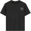 imageGirls Letter Print T Shirt Half Sleeve Drop Shoulder Crew Neck Oversized Tee TopsBlack