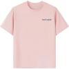imageGirls Letter Print T Shirt Half Sleeve Drop Shoulder Crew Neck Oversized Tee TopsLetter Pink