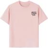 imageGirls Letter Print T Shirt Half Sleeve Drop Shoulder Crew Neck Oversized Tee TopsPink