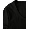 imageGirls Long Sleeve T Shirt Slim Fit Crewneck Fall Basic Tees Ribbed Knit Crop Top for GirlsPink and Black