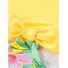 imageGirls One Piece Swimsuits Tropical Graphic Cut Out High Waisted Bikini Sets Cute Bathing SuitYellow