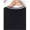 imageGirls Striped Graphic Jersey Tees V Neck Half Sleeve Crop Tops Y2K Summer TopsBlack