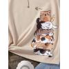 imageGirls Summer Tee Tops Cartoon Print Short Sleeve Round Neck Casual Cute T Shirt for GirlsApricot