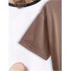 imageGirls Summer Tee Tops Cartoon Print Short Sleeve Round Neck Casual Cute T Shirt for GirlsChocolate Brown