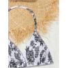 imageGirls Tie Dye Smocked 2 Piece Swimwear Sets Backless Halter Bikini Cute Brief Bathing SuitBlack and White