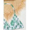 imageGirls Tie Dye Smocked 2 Piece Swimwear Sets Backless Halter Bikini Cute Brief Bathing SuitGreen