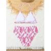imageGirls Tie Dye Smocked 2 Piece Swimwear Sets Backless Halter Bikini Cute Brief Bathing SuitPink