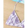 imageGirls Tie Dye Smocked 2 Piece Swimwear Sets Backless Halter Bikini Cute Brief Bathing SuitPurple