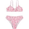 imageGirls 2 Piece Swimsuits Floral Spaghetti Strap O Ring Bathing Suit Cute Bikini SetsPink