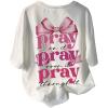 imageGirls Bowknot Letter Graphic Tee Round Neck Short Sleeve Cute Tops Loose T ShirtWhite