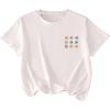 imageGirls Floral Graphic Print Cute T Shirts Crew Neck Short Sleeve Clothes Loose Summer Cute Tops for GirlsWhite Patterned