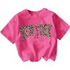 imageGirls Graphic Tee Shirt Short Sleeve Round Neck Preppy Casual Trendy Cute Summer TopsHot Pink Letter